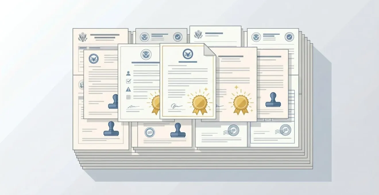 Des documents diagnostics immobiliers empilés représentant la checklist complète pour une transaction